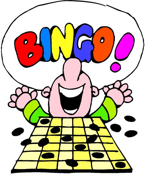 Playing . Bingo clipart green