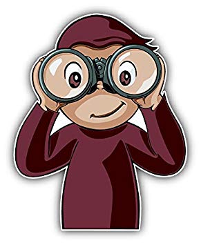 Binoculars clipart cartoon binoculars. Curious george monkey car