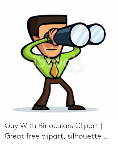 Guy with great free. Binoculars clipart person