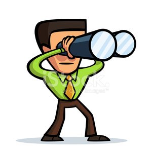 With binoculars stock vectors. Binocular clipart man