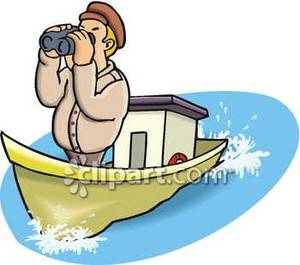A man standing on. Binoculars clipart person