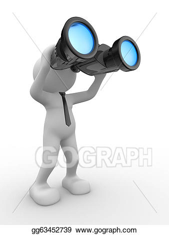 Binoculars clipart person. Stock illustration binocular gg