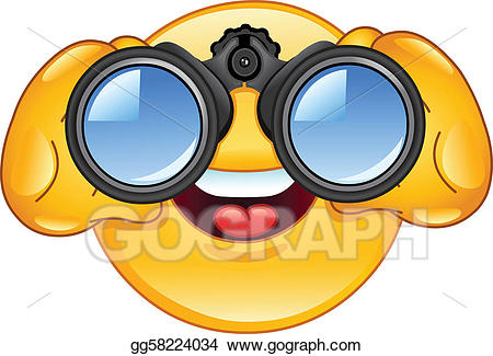 Stock emoticon clip art. Binoculars clipart vector