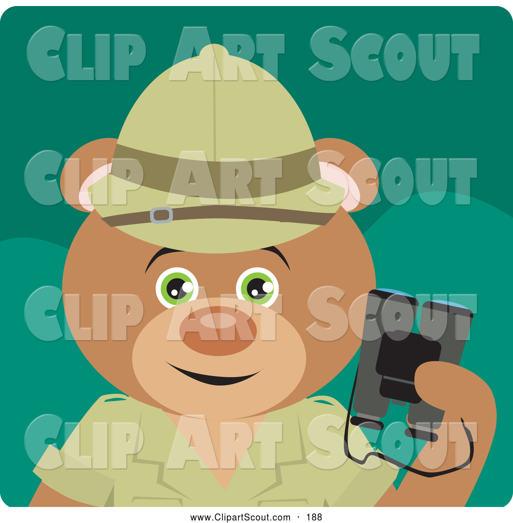 Binoculars clipart cute. Of a explorer teddy