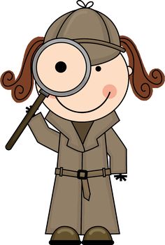 Binocular clipart child. Detective with binoculars this