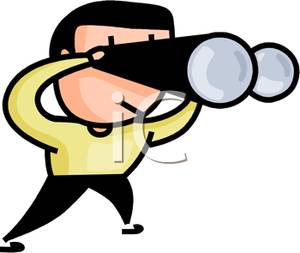 Image a man looking. Binoculars clipart person