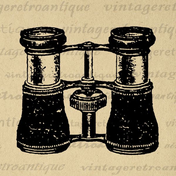 Binoculars clipart printable. Antique image graphic illustration