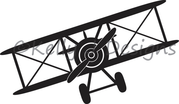 Dxf cutting file and. Biplane clipart