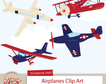 pilot clipart red blue airplane
