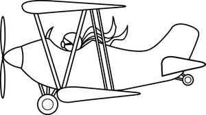 Free image airplane coloring. Biplane clipart old school