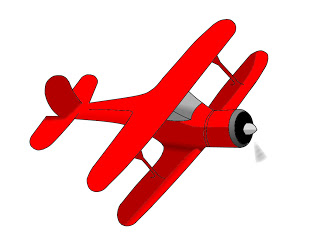 Vintage plane silhouette at. Biplane clipart red