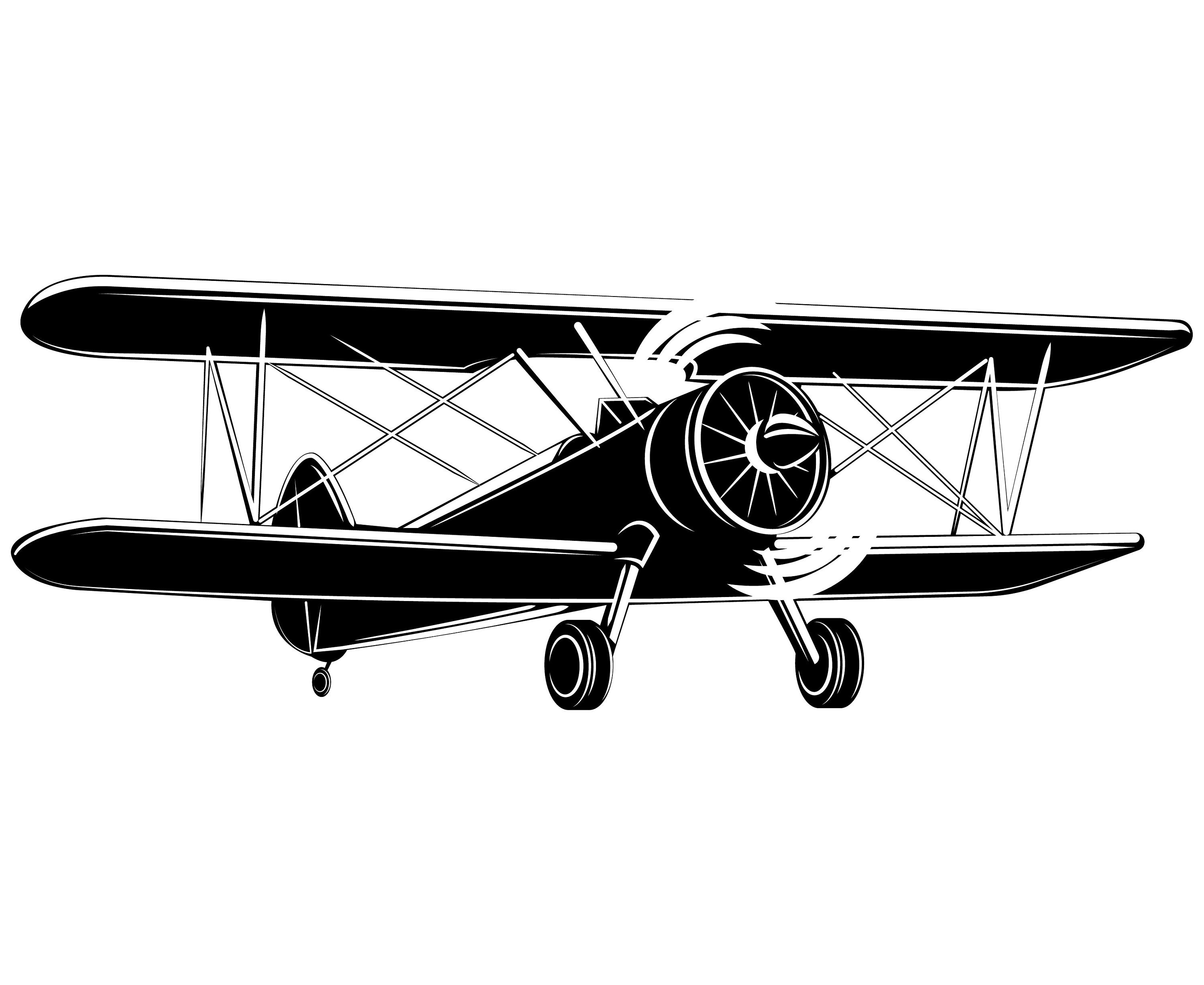 biplane clipart silhouette