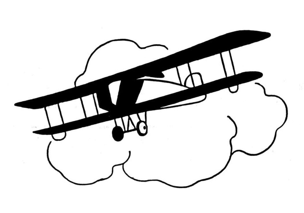 Free airplane with banner. Biplane clipart simple