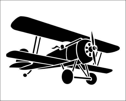 Biplane clipart stencil. Bi plane from the
