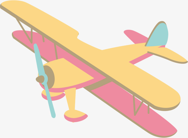 Biplane clipart vector. Top view vintage aircraft