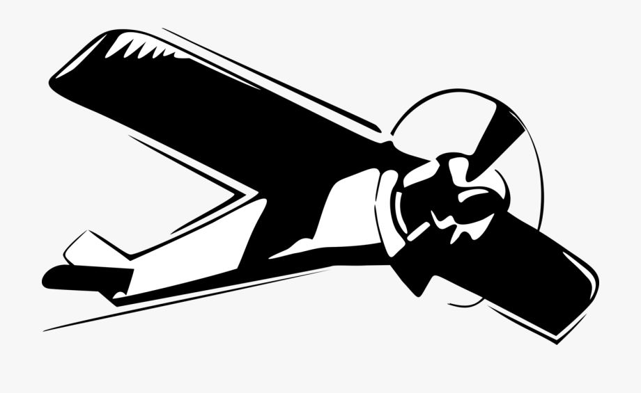 Biplane clipart vector. Airplane black and white