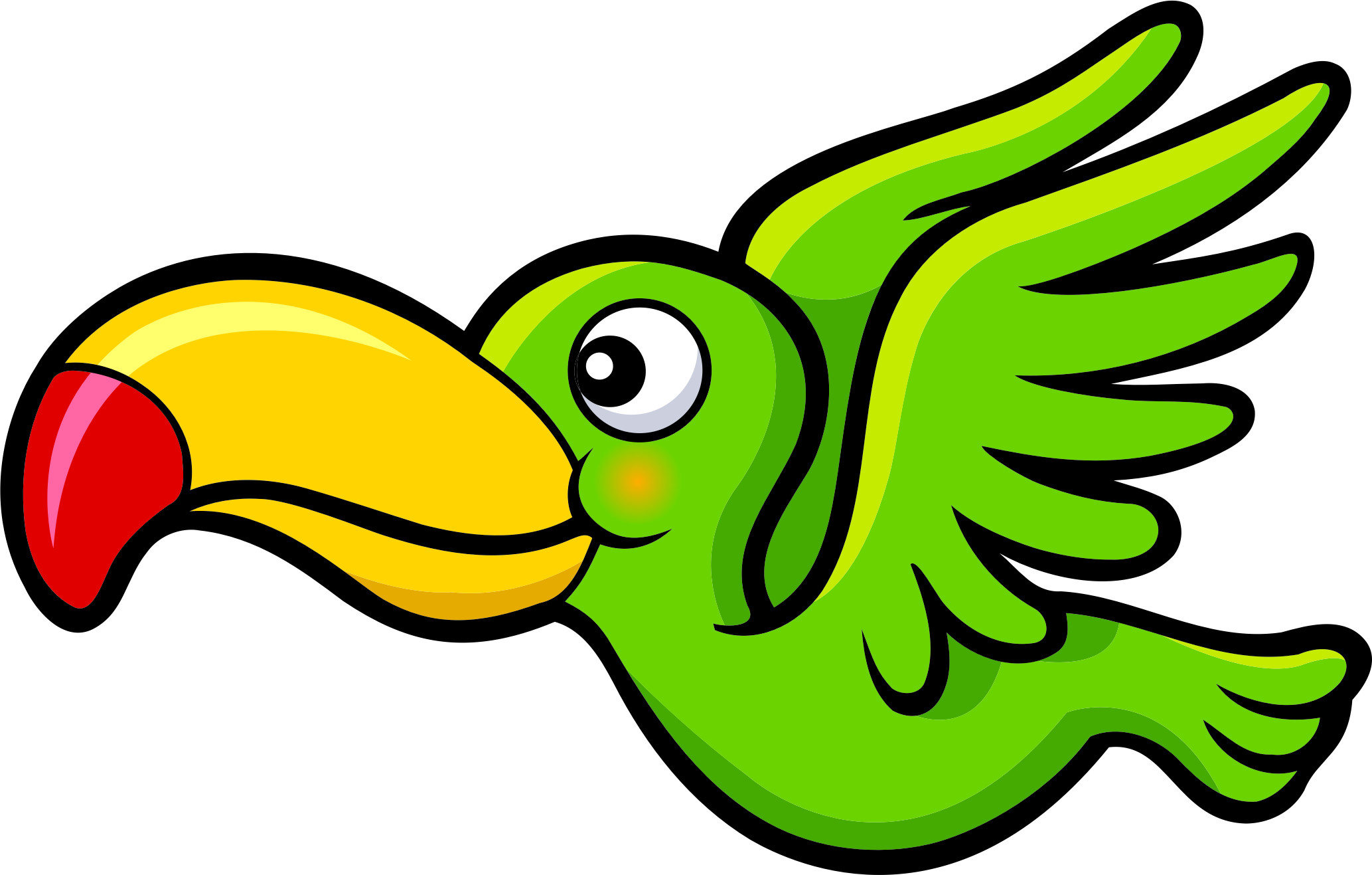 Flying bird big image. Wing clipart animated
