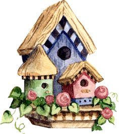 birdhouse clipart painted