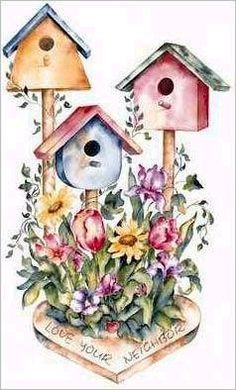 birdhouse clipart painted