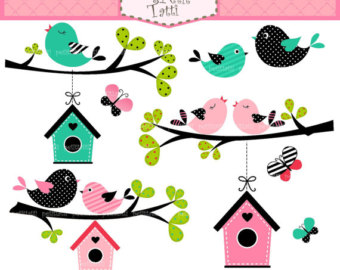 Birdhouse clipart pink bird. Free download best on