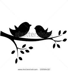 Birds clipart branch. On a silhouette clip