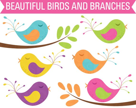 Branch digital . Birds clipart tree