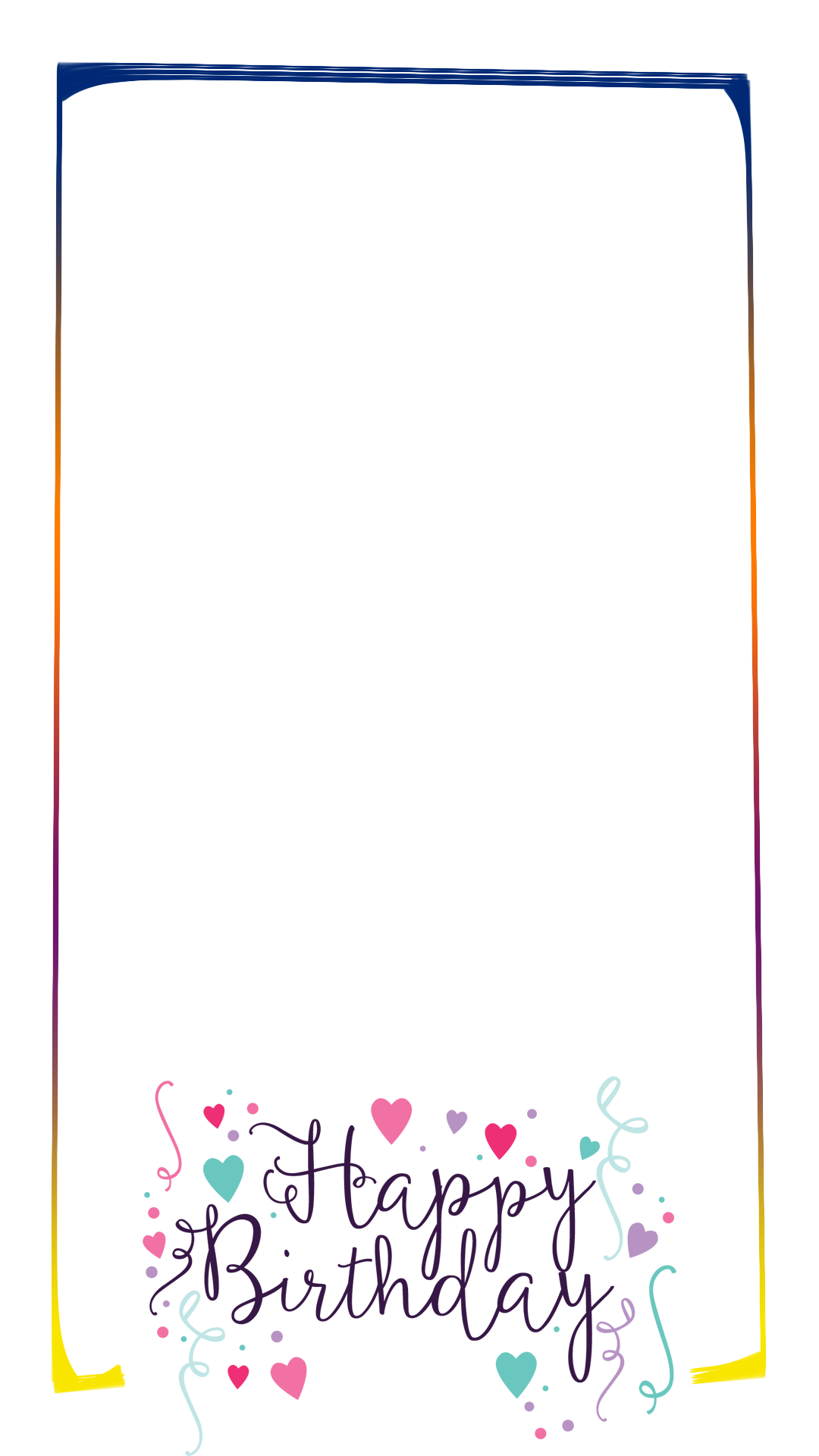 Colorful happy snapchat filter. Birthday border png