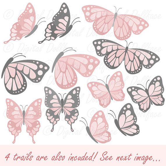 Birthday clipart butterfly. Pink printable decorations clip