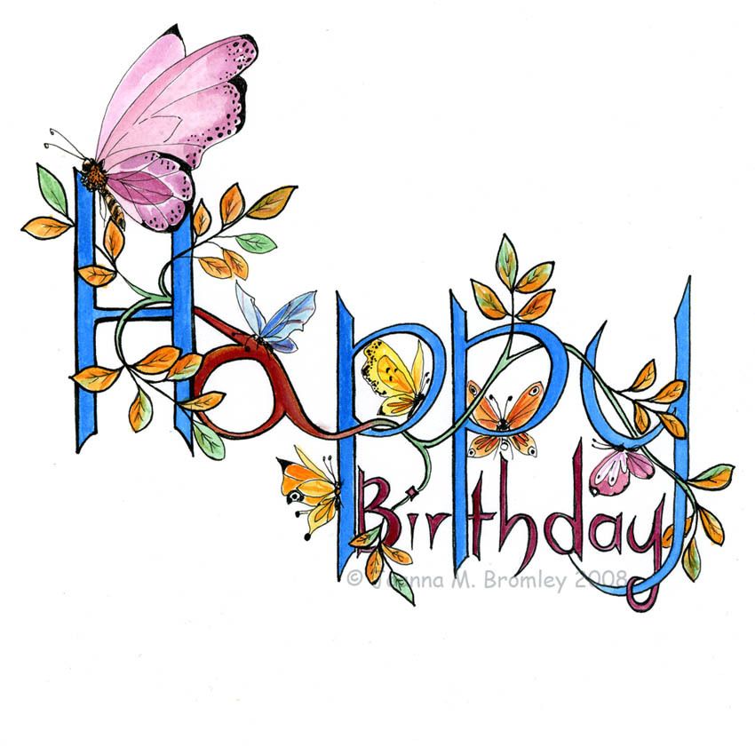 Happy images to party. Birthday clipart butterfly