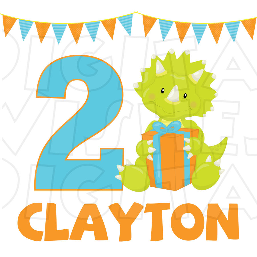 Personalized choose your dino. Birthday clipart dinosaur
