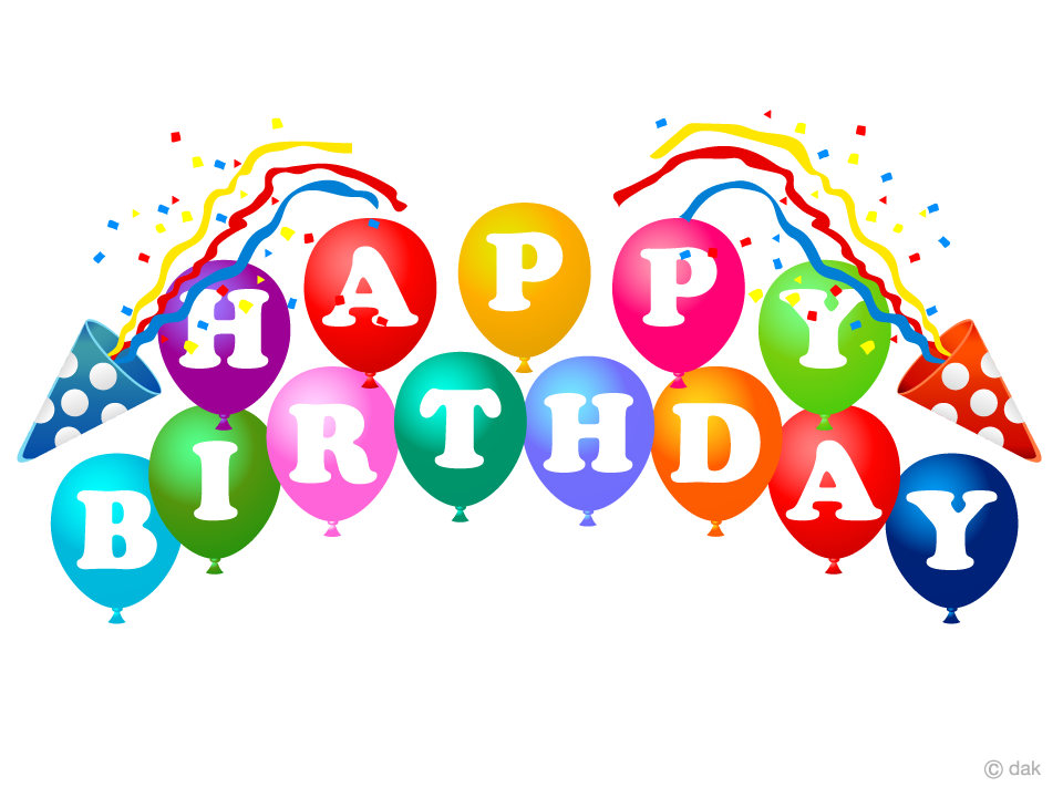 Poppers and balloon free. Birthday clipart happy birthday