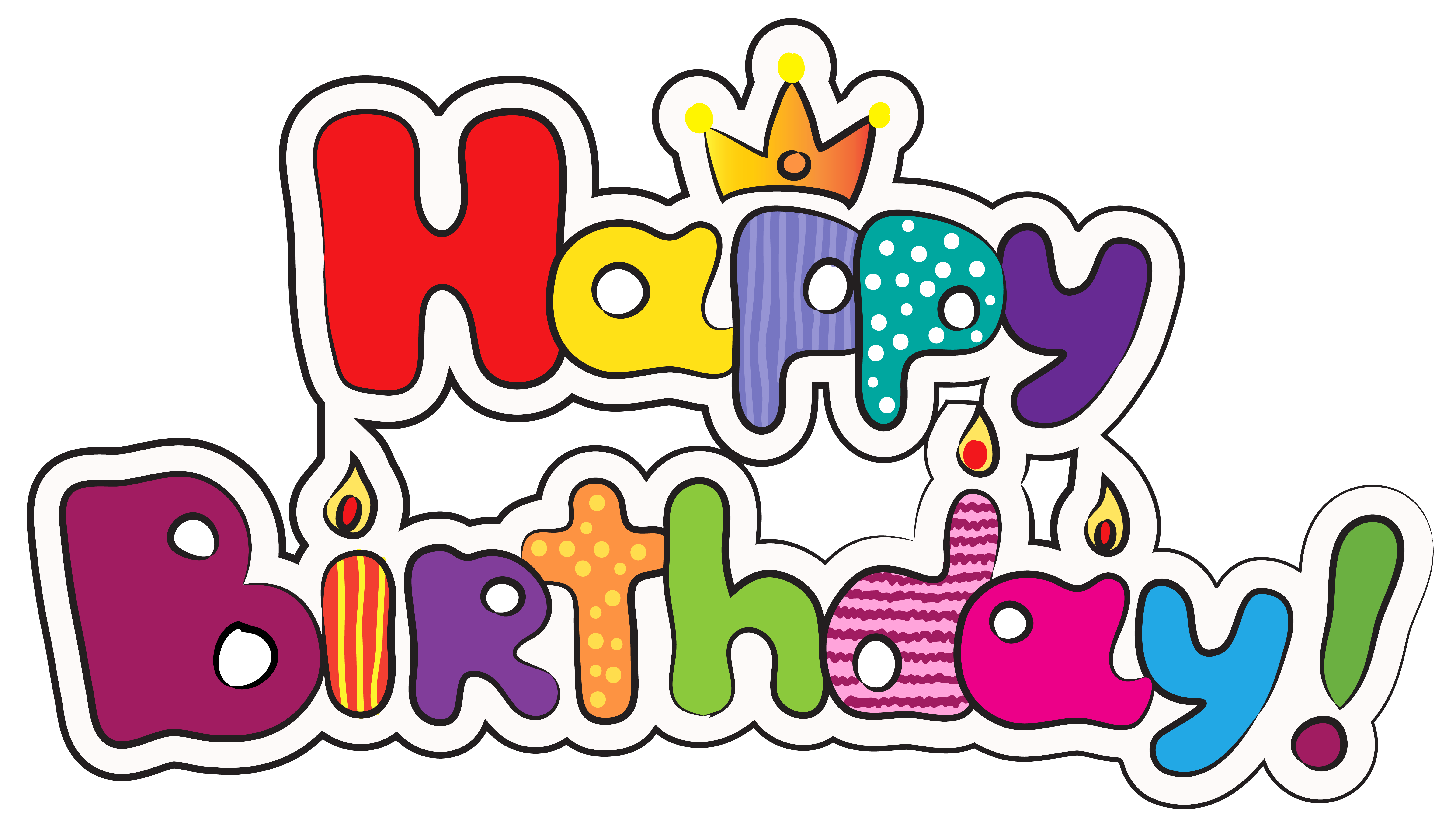 Birthday clipart logo. Colorful happy png image