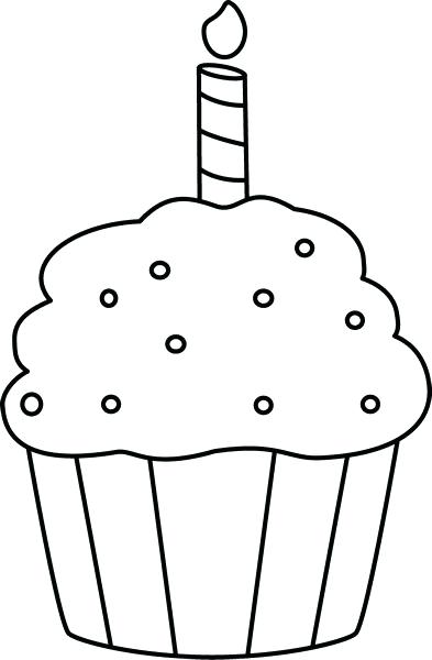 Birthday coloring pages free. Cake clipart outline