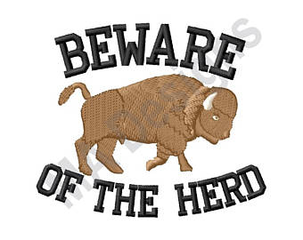 Bison clipart buffalo herd. Etsy machine embroidery design