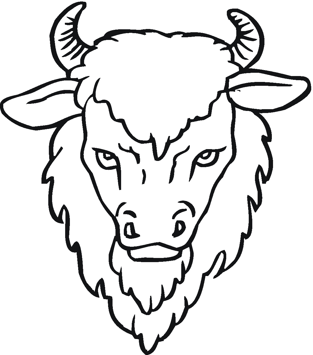 Buffalo clipart simple. Free and bison coloring