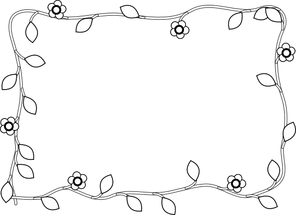 Black and white border png. Flower clip art at