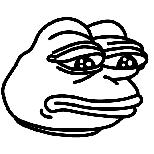 Sad pepe transparent stickpng. Black and white png images