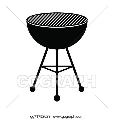 Vector art grill drawing. Black clipart bbq
