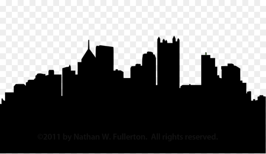 Pittsburgh skyline silhouette clip. Black clipart cityscape
