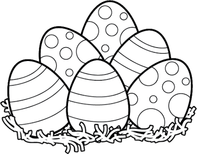 clipart easter black and white
