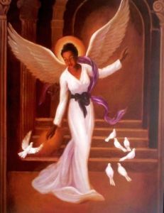 Black clipart guardian angel. African american clip art