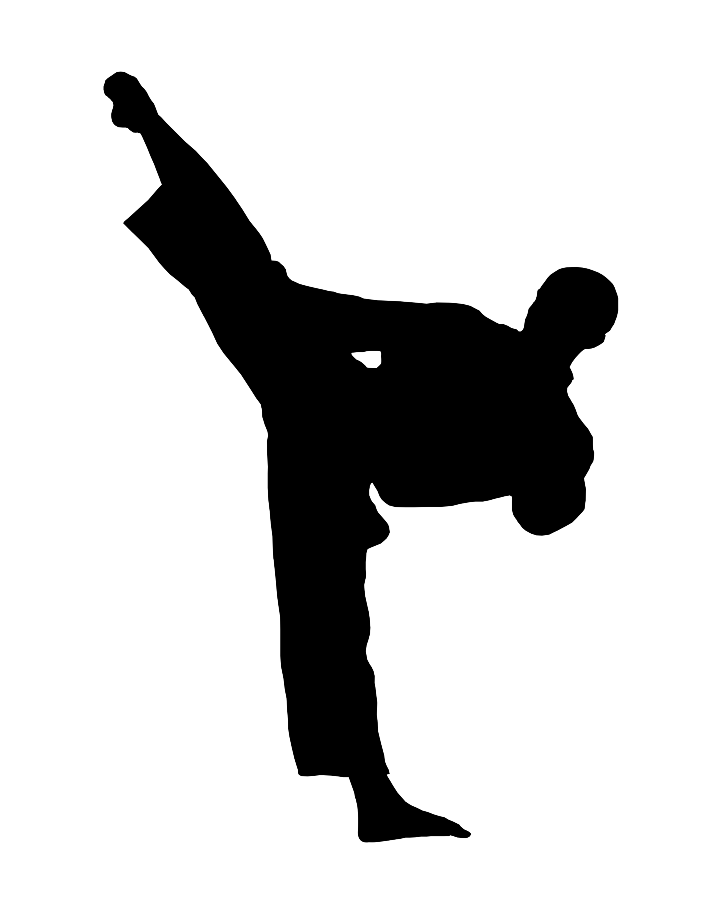 black clipart karate