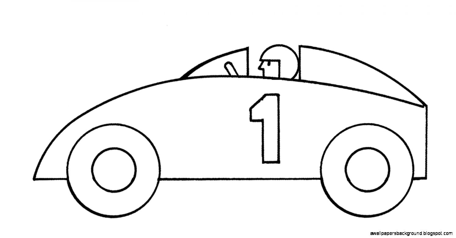 Black clipart race car. And white image of