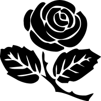 black clipart rose