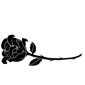 black clipart rose