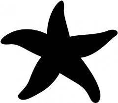black clipart starfish