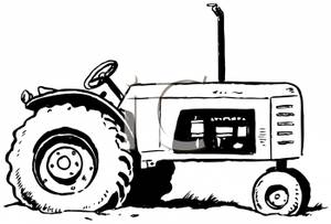 And white farming image. Black clipart tractor