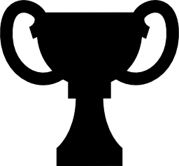 Black clipart trophy. Award shape of panda