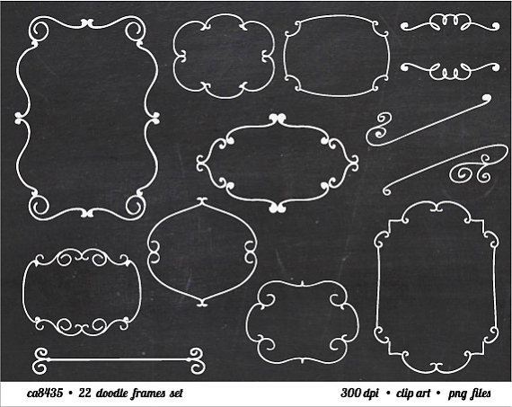  curly doodle clip. Blackboard clipart frame