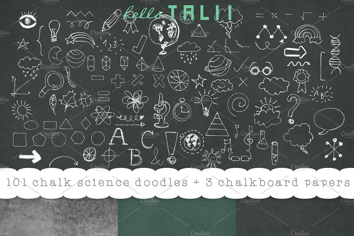 Blackboard clipart science.  back to school